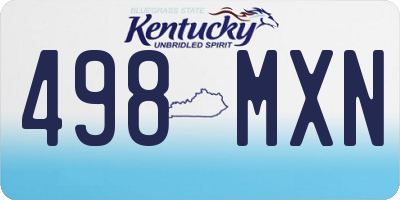 KY license plate 498MXN
