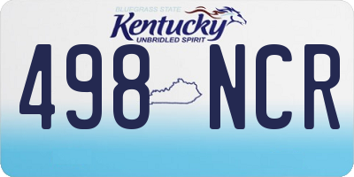 KY license plate 498NCR