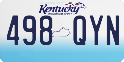 KY license plate 498QYN