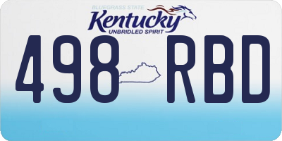 KY license plate 498RBD
