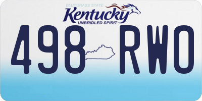 KY license plate 498RWO