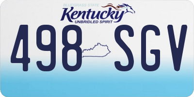 KY license plate 498SGV
