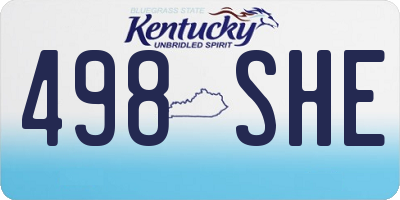 KY license plate 498SHE