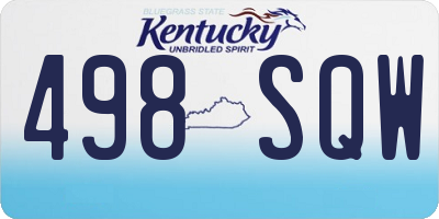 KY license plate 498SQW