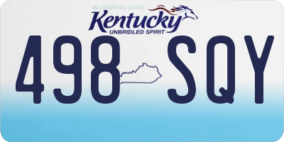 KY license plate 498SQY