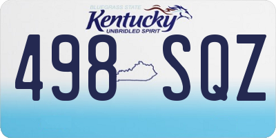 KY license plate 498SQZ