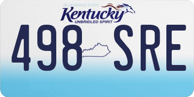 KY license plate 498SRE