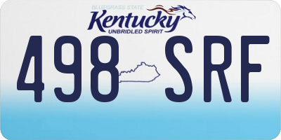 KY license plate 498SRF