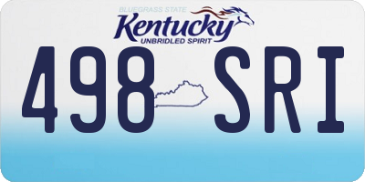 KY license plate 498SRI