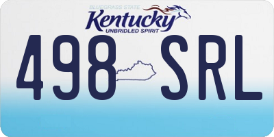 KY license plate 498SRL