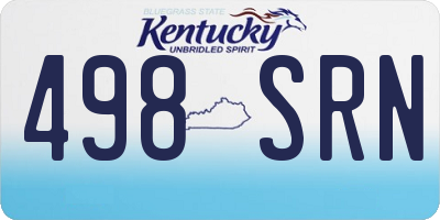 KY license plate 498SRN