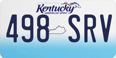 KY license plate 498SRV