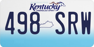 KY license plate 498SRW