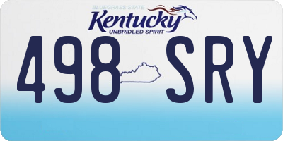 KY license plate 498SRY