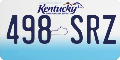 KY license plate 498SRZ