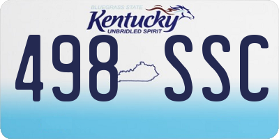 KY license plate 498SSC
