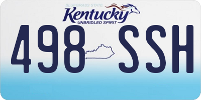 KY license plate 498SSH