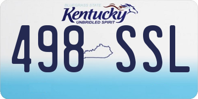 KY license plate 498SSL