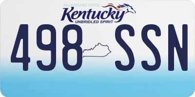 KY license plate 498SSN