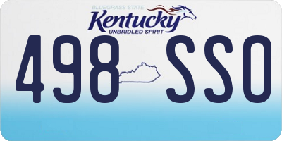 KY license plate 498SSO