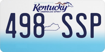 KY license plate 498SSP