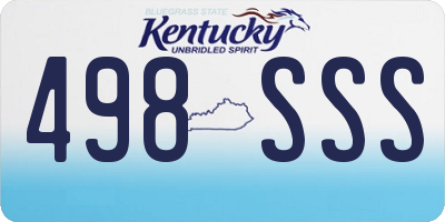 KY license plate 498SSS