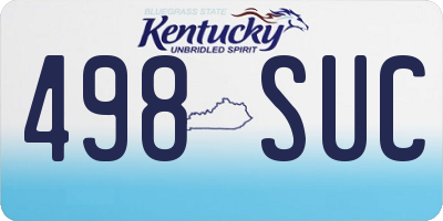 KY license plate 498SUC