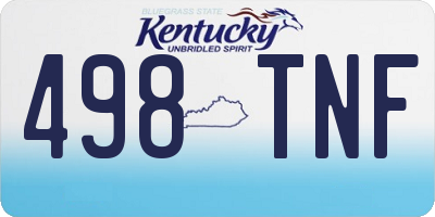 KY license plate 498TNF