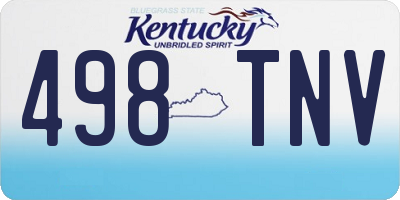 KY license plate 498TNV