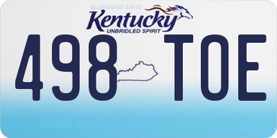 KY license plate 498TOE
