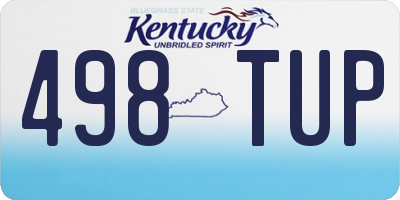KY license plate 498TUP