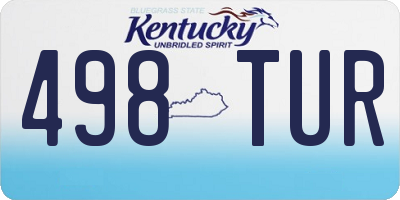 KY license plate 498TUR