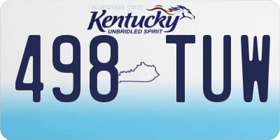 KY license plate 498TUW