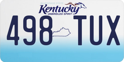 KY license plate 498TUX