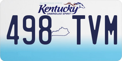 KY license plate 498TVM