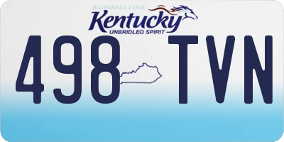 KY license plate 498TVN