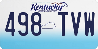 KY license plate 498TVW