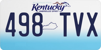 KY license plate 498TVX