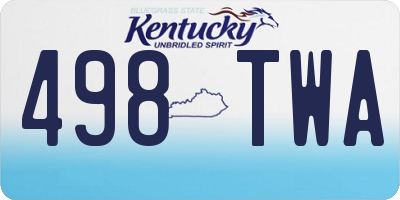 KY license plate 498TWA