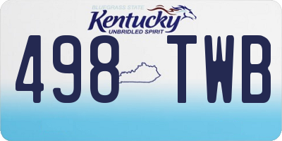 KY license plate 498TWB
