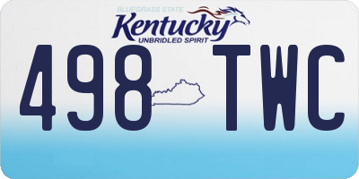 KY license plate 498TWC