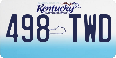 KY license plate 498TWD