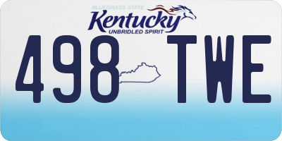KY license plate 498TWE