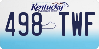KY license plate 498TWF