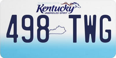 KY license plate 498TWG