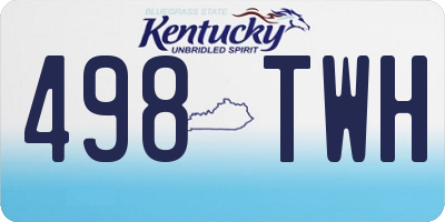 KY license plate 498TWH