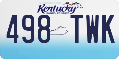 KY license plate 498TWK