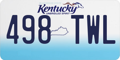 KY license plate 498TWL