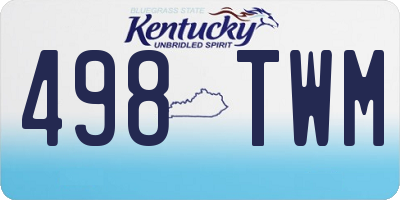 KY license plate 498TWM