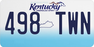 KY license plate 498TWN